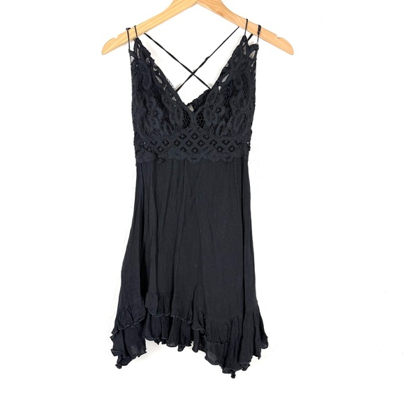 Free People Adella Black Mini Dress - Picture 2 of 11